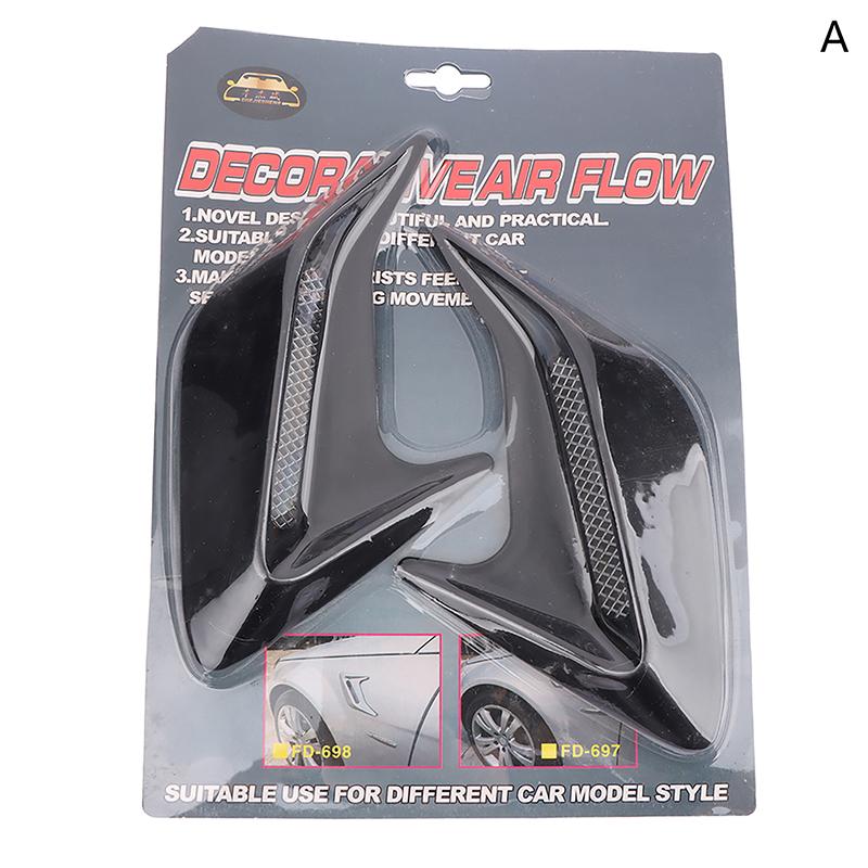 1Pair Carbon Fibre Car Shark Gills Emulation Vent Side Air Inlet Hood Decoration Vehicle Air Outlet