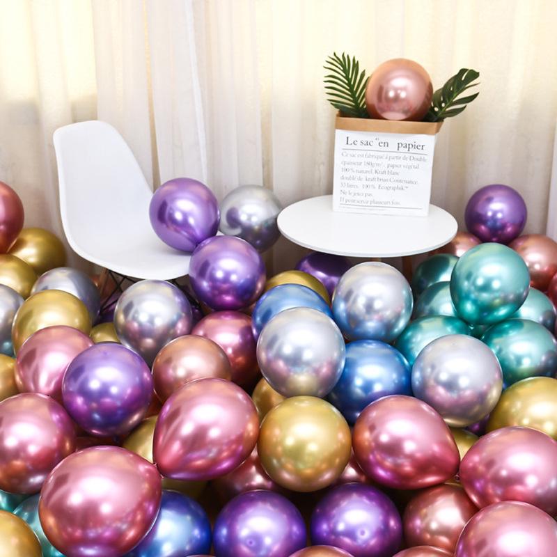 Metallic Latex Balloon Set for Birthdays, Weddings, and Holiday Decor