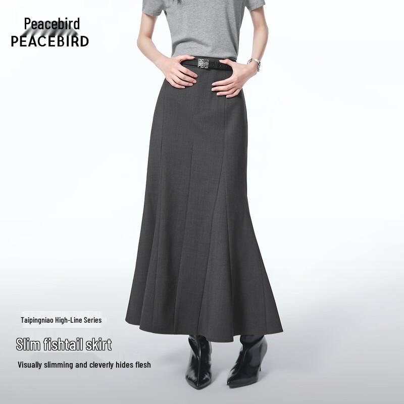 PEACEBIRD A1GFF3430 Pleated Long Skirt S