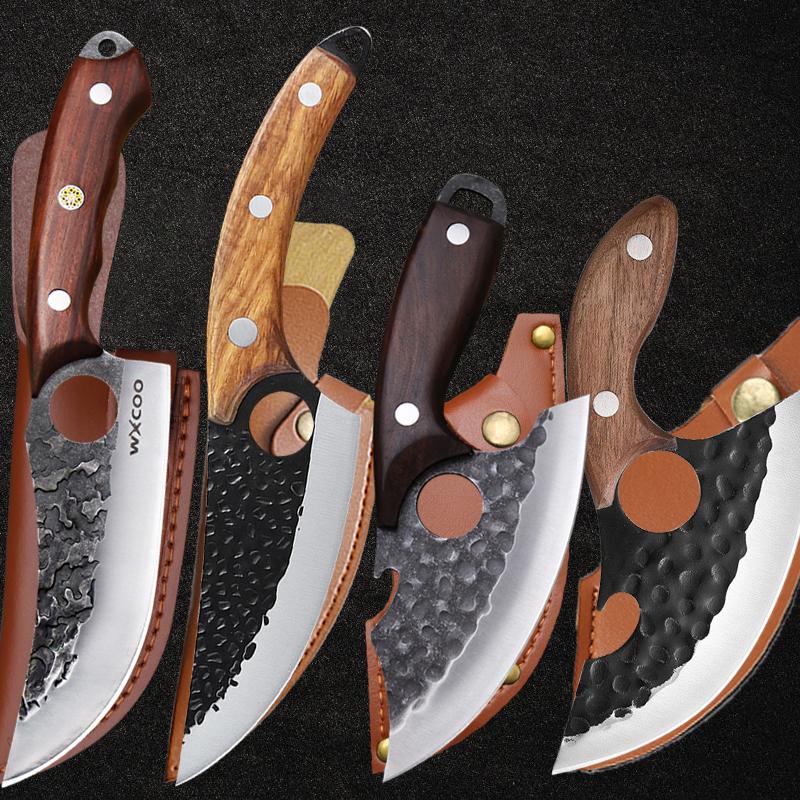 6-inch Ring Machete Butchering, Boning and Dividing Knife 4-piece Portable Butcher Knife Carving Knife Roast Fish Knife