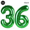32 Inch Green Number Foil Balloons 0-9 Jungle Safari Theme Soccer Party Decor Kid Boy 1st Birthday Dinosaur Baby Shower Supplies
