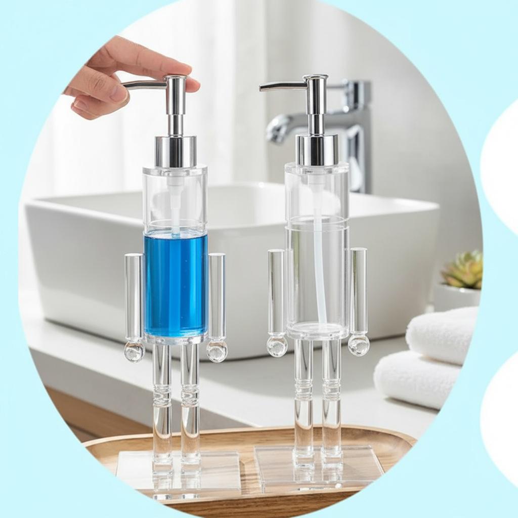 Nutcracker Gel Liquid Container Refillable Creative Shampoo Bottle Transparent Lotion Bottle For Kitchen Hotel Home Countertop