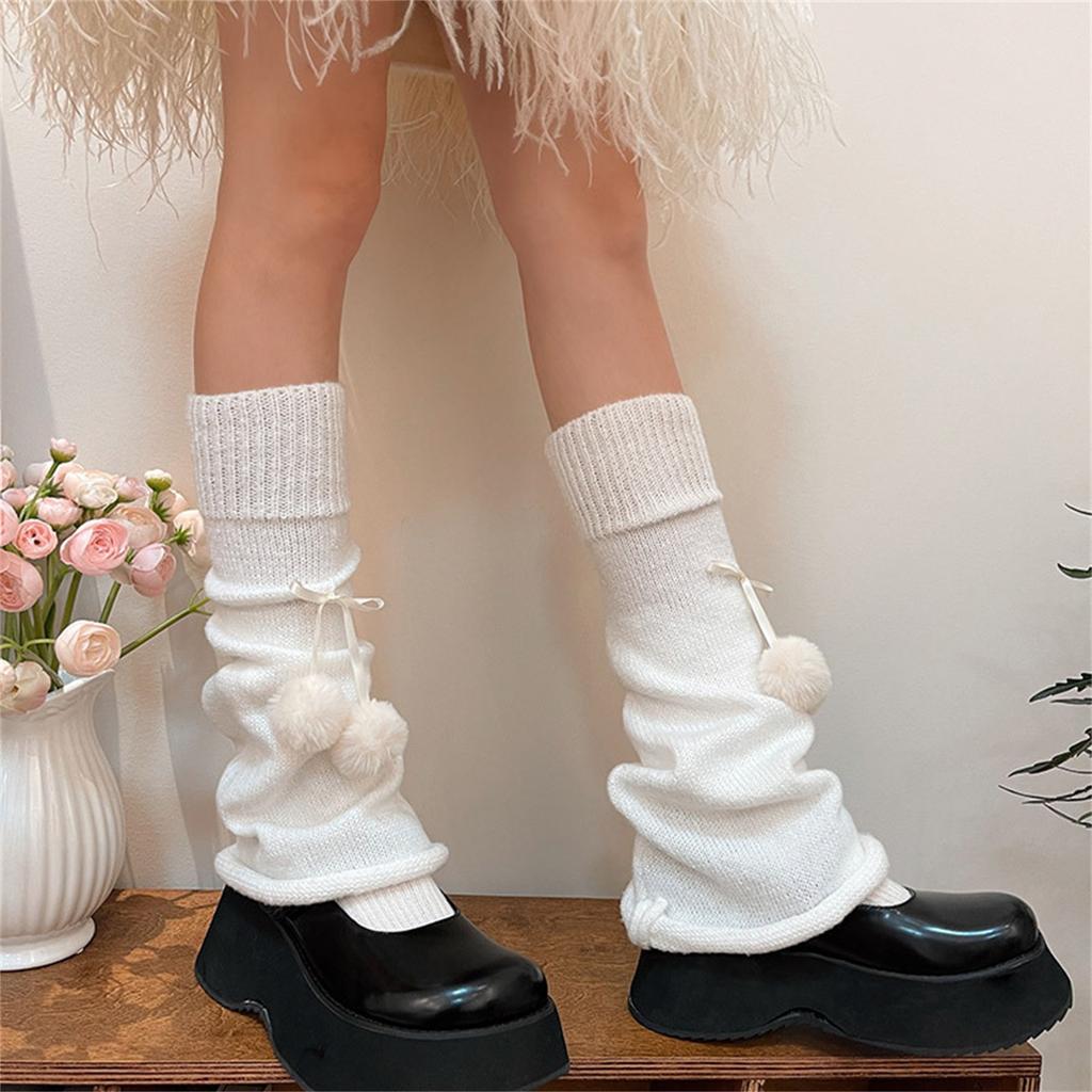 Scaldamuscoli Versatili per Tutti gli Stili Copripiede con Pompon in Nylon Aggiungi un Tocco di Carineria al Tuo Look