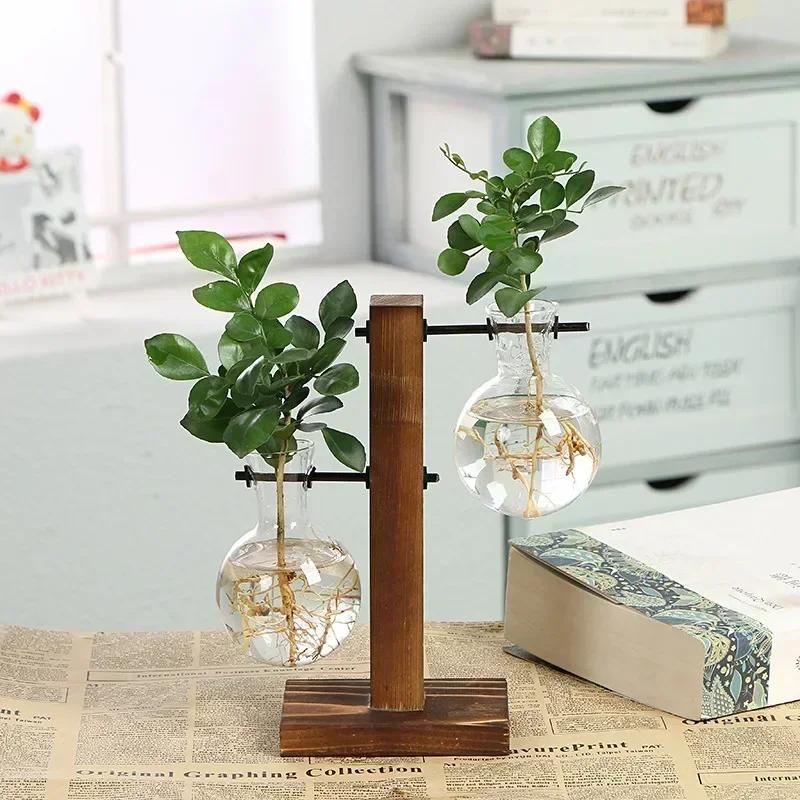Planta hidropônica Terrário Vasevase Decoração Casa Garrafa de vidro Hidropônica Decoração de mesa Escritório Planta verde Pequeno vaso