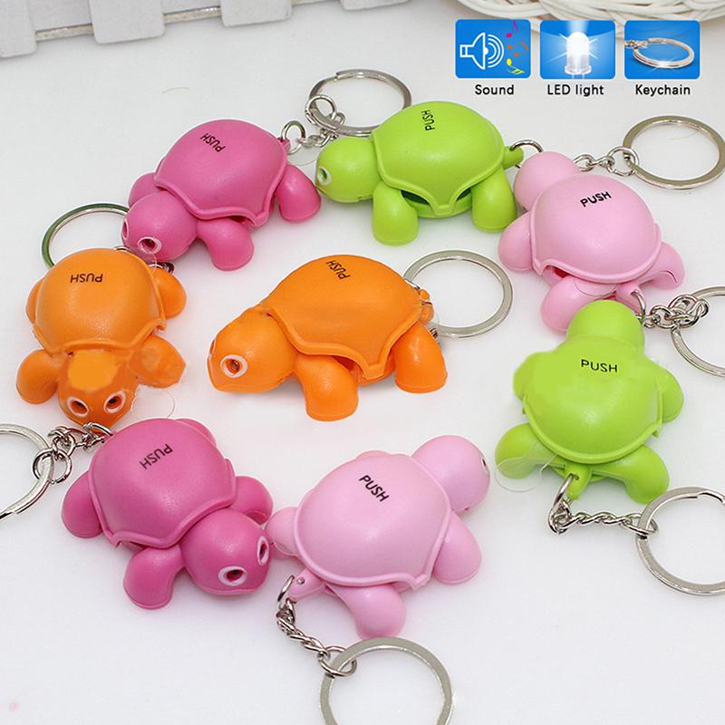Desene Animate Creativ Animal Mic Lumini LED Strălucire Sunet Broască Țestoasă Breloc Agățat Pandantiv Decor