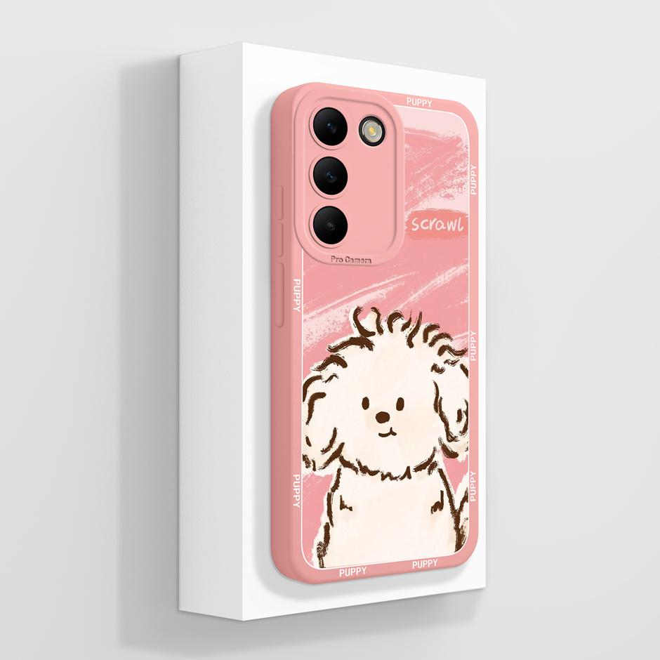 

For Vivo V30 Lite SE V30E Case Candy Color Flower Shockproof Anti-fall Trendy Durable Back Cover For vivo v30lite v30se Housing Vivo V30E