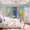 2PCS-Gold Butterfly - Printed Curtain - Polyester Material - Suitable for Bedrooms   Living Rooms   Study Rooms   Private Spaces