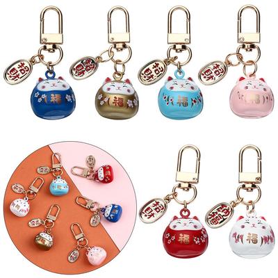 Gifts Cute Japanese Car Pendant Key Chains Pendant Keyring Lucky Cat Keychains Cartoon Keychain