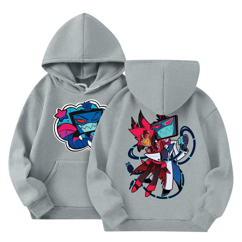 Child Fashion Lightweight Long Sleeve Pullover With Pockets Print Hoodie