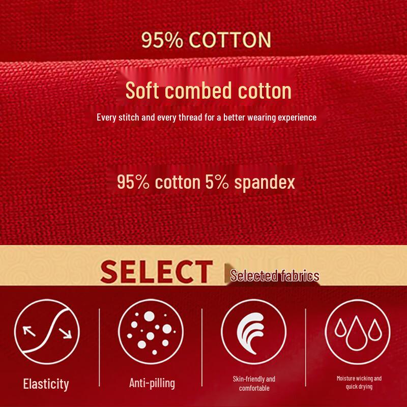 Men's Lucky Red Cotton Boxer Briefs - 4-Pack