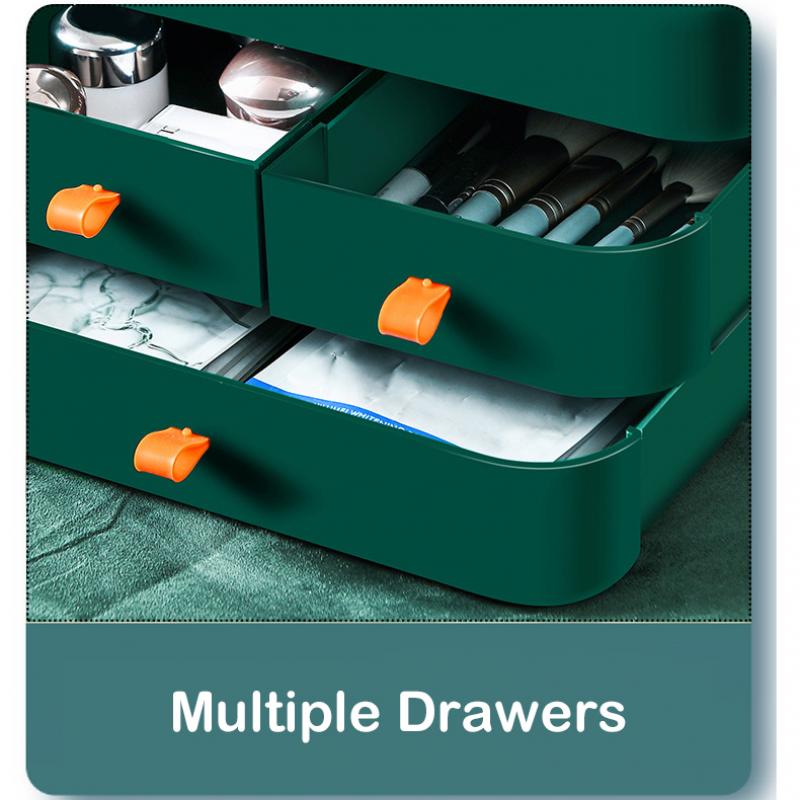 Cosmetics Storage Box Dust-Proof Desktop Makeup Organizer With Drawer For Skin Care Products Household Storage Box Shelf