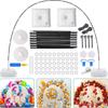 9 Fuß hoch 10 Fuß breit Verstellbares Kunststoff-Ballonsäulenständer-Set mit wasserbefüllbaren Basen und Wassersack 50 Ballonclips