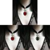 Classic Retro Velvet Waterdrop Pendant Necklace With Alloy Animal Charm For Women