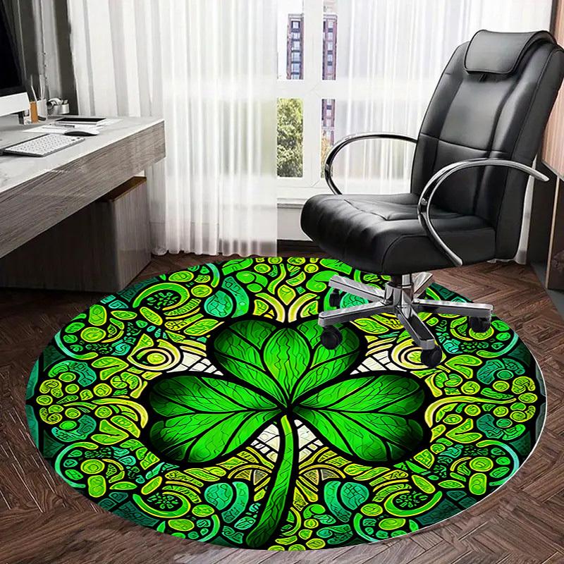 1pc Office Carpet Chair Mats Stained Glass Clover Mandala Perfect for Decorating Office Chairss, Or Bedrooms.YDT446