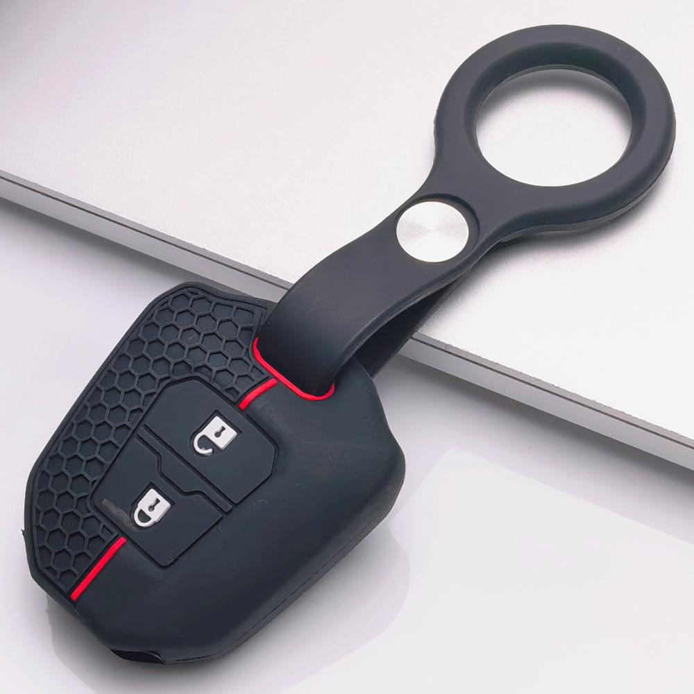 Anti Slip Car Key Protector for Isuzu D Max Mu-x V-Cross F Series Bison with Keychain Honeycomb Texture Shockproof Key Shell Accessory