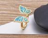 High Quality New Style INS Butterfly Enamel Dripping Oil Glazed Geometric Ring 5 Colors for Women Party Friendship Jewelry Gift