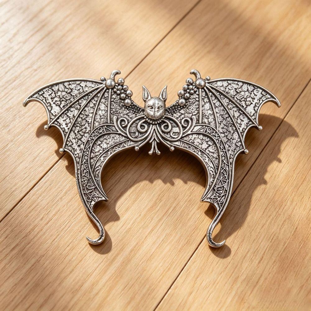 With Strong Grip Gothic Carved Bat Hair Barrette Halloween Cosplay Hair Clip Themed Parties