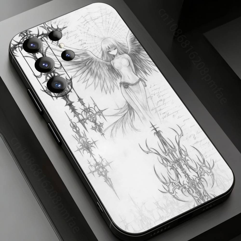 Gothic Cross Phone Case for Samsung Galaxy S24,25,26,23 22,21,S20 Plus Ultra FE Soft Fundas Cases