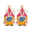 Easter Drip Oil Cartoon Egg & Rabbit Alloy Pendant Charm for DIY Necklace Accessories