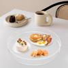 Clear Polished Acrylic Round Serving Tray with Handles, Spill-Proof & Scratch-Resistant, Freestanding Display Tray for Kitchen