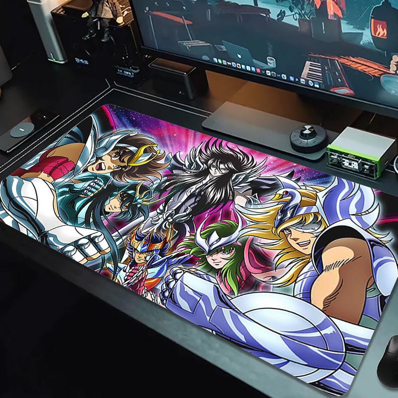 Anime Saint seiya Color Mouse Pad Large Gaming Table Cushion Non-slip Laptop Tablet Big Mousepad XXL Mat Mini PC Playmat With Lock edge