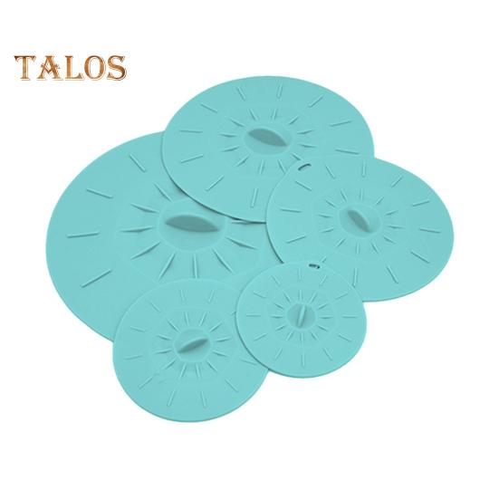 

5 шт. силиконовых крышек для еды, герметичные многоразмерные крышки для мисок, кастрюль, сковородок, термостойкие крышки для сковородок, безопасные для микроволновой печи зелёный