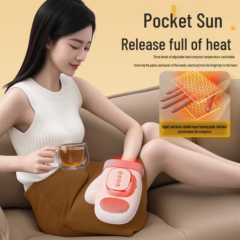 Aux Electric Hand Massager with Heat and Finger Joint Therapy CN Plug (adapter Included)