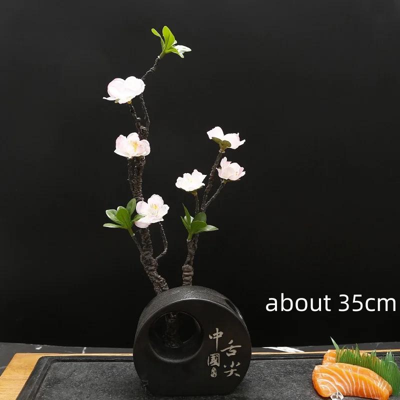 onigiri bento Sashimi Plate dish tray Decorative vase with flowers Sushi shop hotel Restaurant sea food decorations tree flower