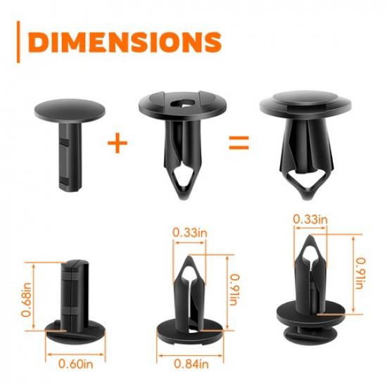 50pcs Fender Clips Body Rivets PLASTIC for HONDA TRX 400 EX 400EX 300EX TRX450R