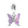 Spring Charm 925 Silver Beads Flower Butterfly Beetle Pendant Fit Bracelet Necklace DIY Lady Jewelry Gift