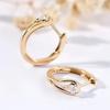 Best For Women Gifting Perfect Gift Hoop Earrings Luxurious 1Pair Golden Toned Jewelry For Daily Wear Synthetic Zirconia With Heart-Shaped Elegant