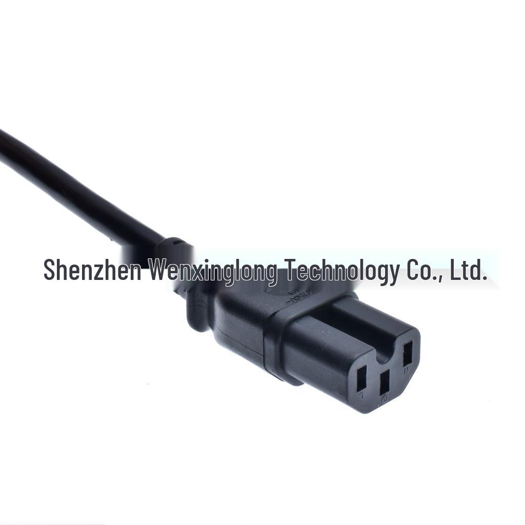 1m US 3-Prong Male to C15 Female Adapter, Grooved, Pure Copper Core 0.824 sq mm, US Standard
