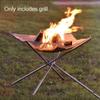 Portable Fire Pit Durable Outdoor Camping BBQ Mesh Fireplace Steel Backyard Rack Fire Quick Assembly Net Brazier Camping Net