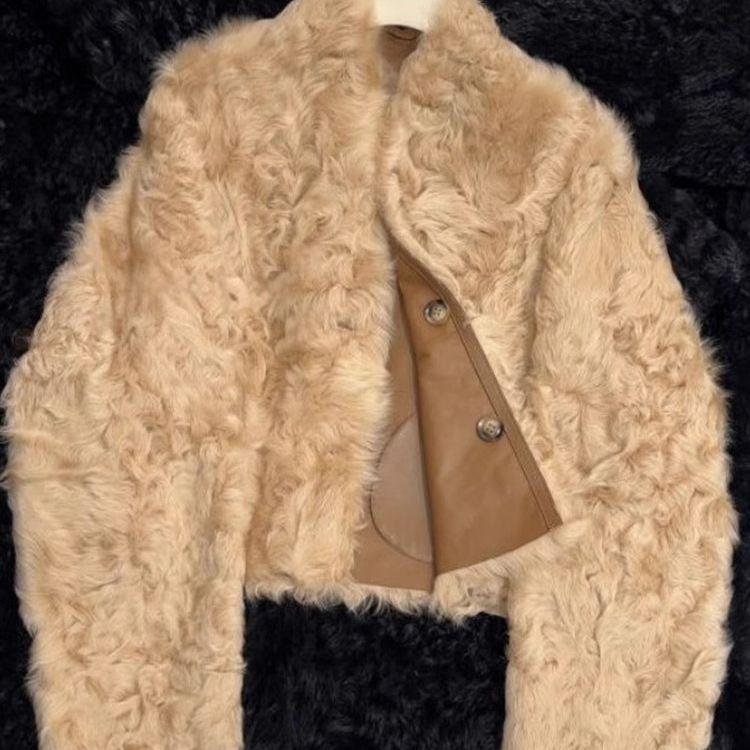 Women s Double-Sided Leather & Wool Slimming Lambswool Coat - Autumn/Winter 2025 Trend M