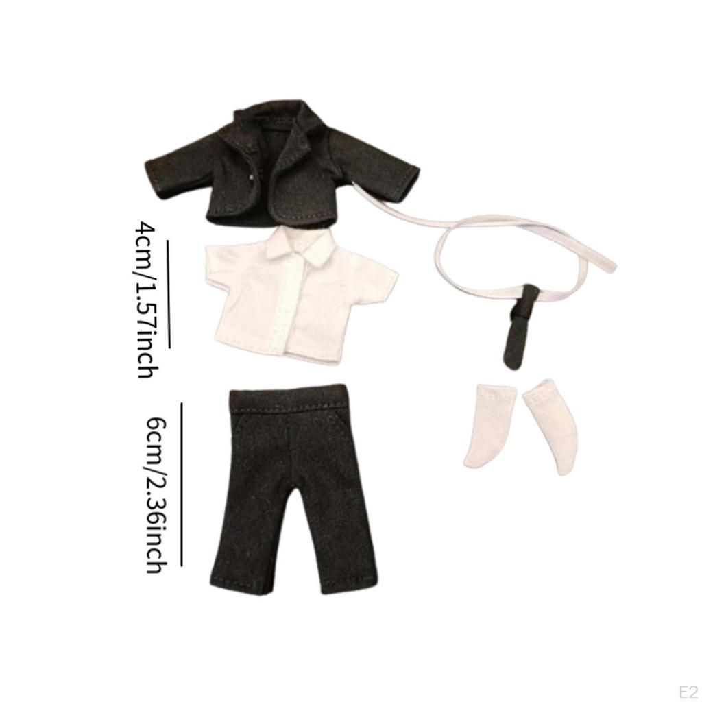 1/12 Doll Clothes, Handmade Full Suit, Costume with Jacket Pants for 6in Model Year Gifts