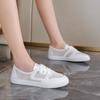 Fashion Comemore Women's Vulcanize Shoes Casual Mesh Breathable Sneakers Spring Summer Lace Up White Flat Bottom Sports Single Shoes