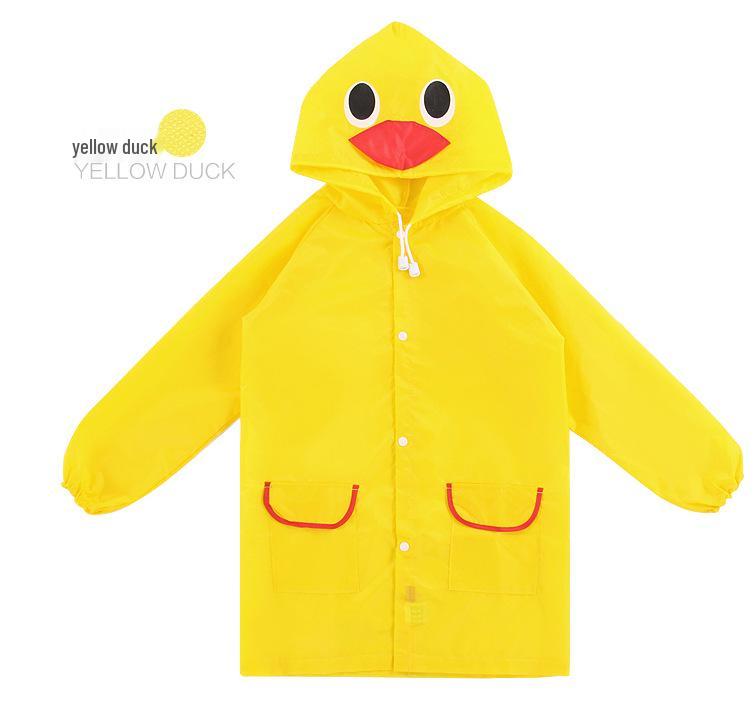 Korean Style Kids' Waterproof Cartoon Hooded Raincoat Poncho