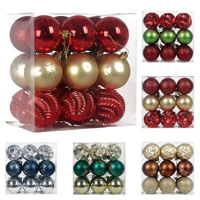 18-Piece Electroplated Christmas Tree Ornament Set: Painted Hanging Balls for Holiday Decoration