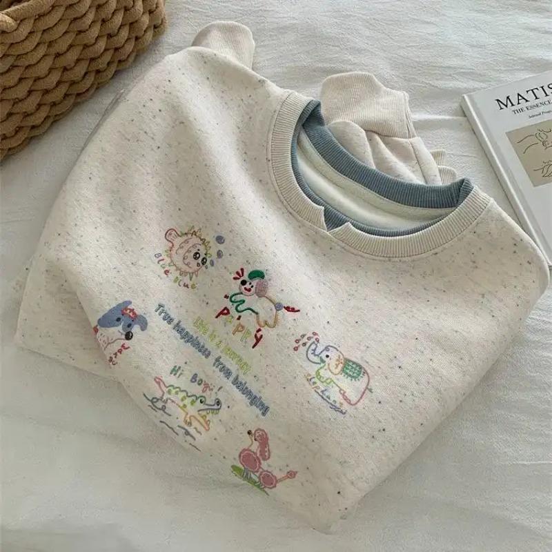 

Жіноча толстовка Оверсайз Флісова Потовщена Вільна З круглим вирізом Повсякденна Пуловер З довгим рукавом Зимова Толстовка Топ XXXXL синій