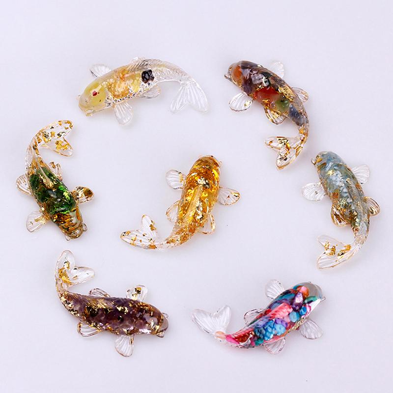 Fish Statue Natural Stone Healing Crystal Carved Animal Figurine Room Decor Reiki Mineral Gemstone Aquarium Decoration Gift