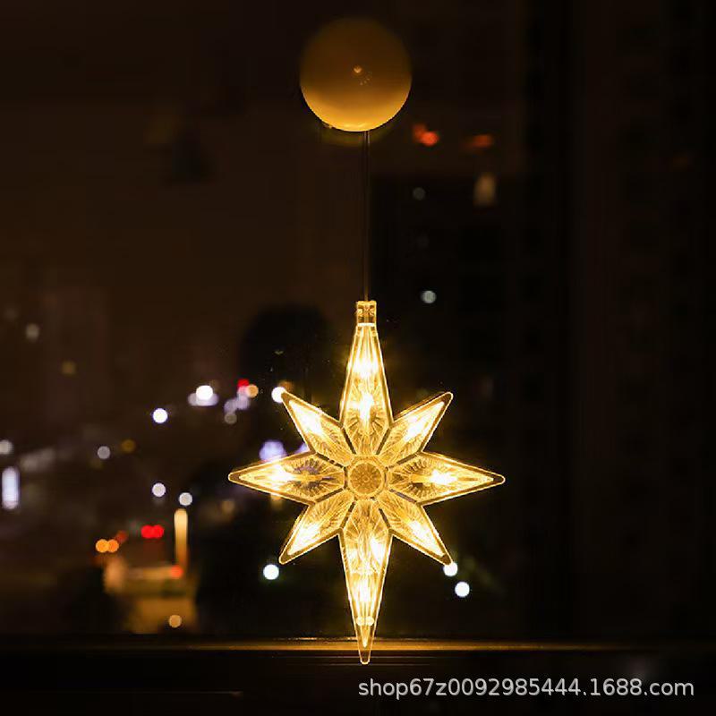 Lampă LED cu ventuză de Crăciun: Decorațiuni cu Moș Crăciun și Reni pentru Ferestre și Copaci