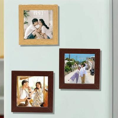 5PCS 4 Inches Magnetic Photo Frame Decorative Multi-purpose Fridge Magnet Square DIY Refrigerator Picture Frame