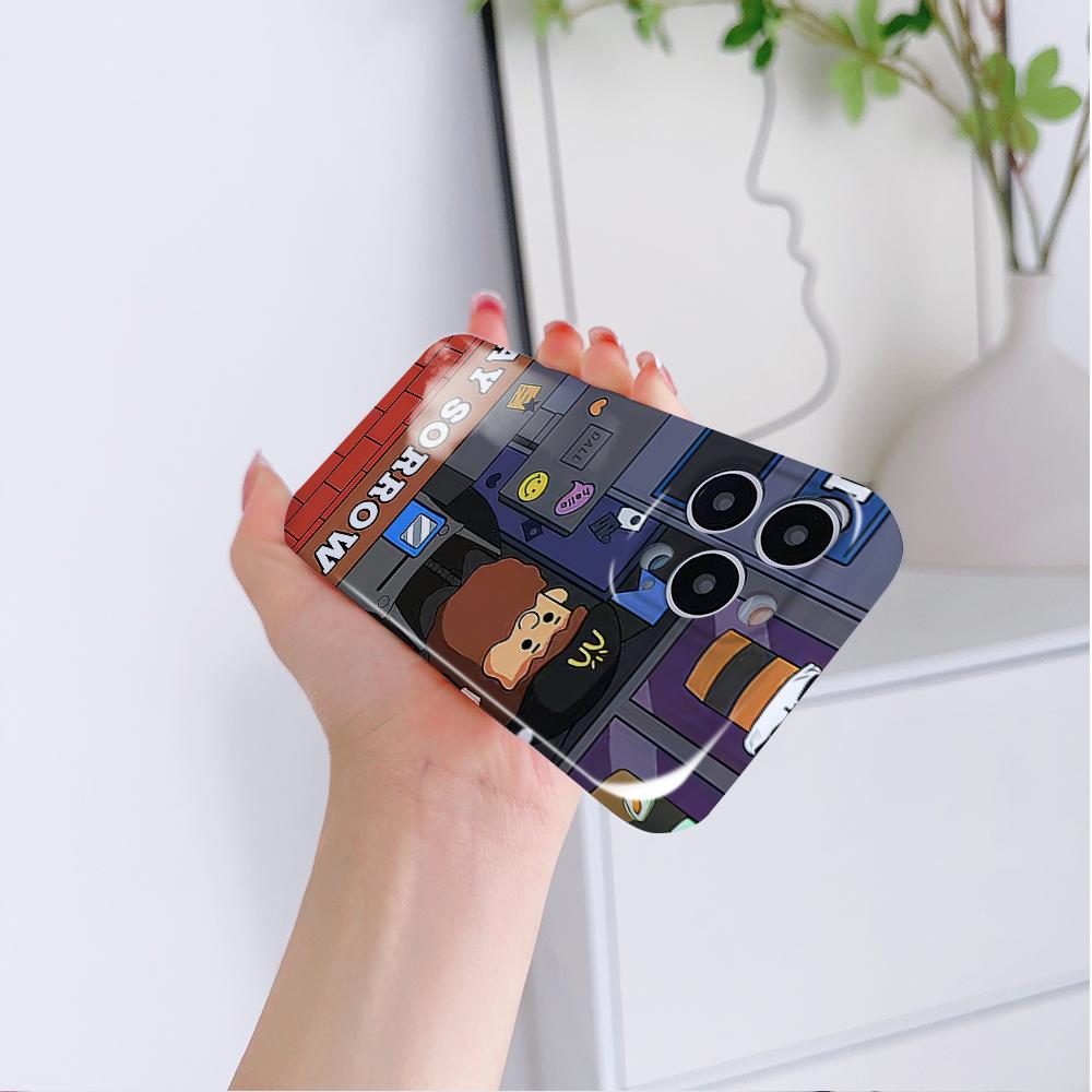 All-inclusive Film Handyhülle Cartoon Mode Design Hartschale Vollständige Abdeckung Kameraschutzhülle für iPhone Huawei Honor Vivo Google