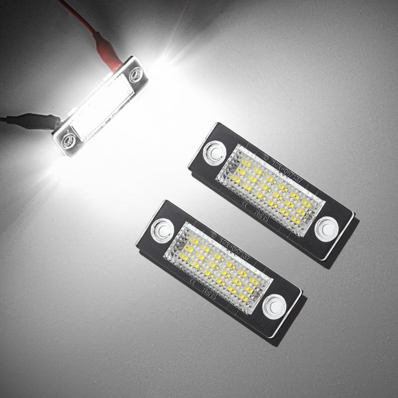 LED License Plate Light Compatible with Volkswagen Touran Golf Passat Skoda Car Accessories Auto Parts Lighting System