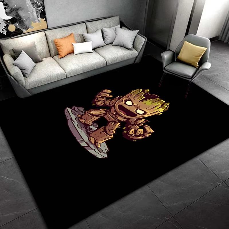 Marvel-Groot Avengers Little Tree Man Carpet for Living Room Home Decor Large Area Bedroom Floor Rug Non-slip Easy Mat
