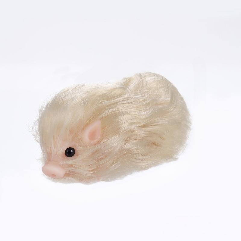 Simulation Hairy Pig Doll Soft Silicone Toy Realistic Animal Squeeze Decompression Stress Relief for Kids School Home Desk