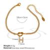 Gold Plated Letter Knot Charm Bracelet Women 26 Alphabet Initials Titanium Steel Luxury Minimalist Jewelry