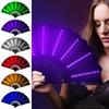 Night Show Halloween Christmas Rave Festival Accessories Dancing Light Fan Glow Folding Led Fan Glow In The Night Party Supplies
