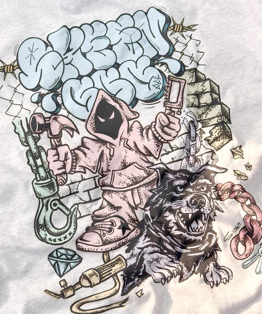 Sinteulipeulsigseu Hardcore Graffiti T-Shirt Ash