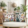 Bohemian Style for Cats Digital Printing Pillow Cover Short Plush Suitable Living Rooms Bedrooms Sofas Throw Cushion Cover 4pcs